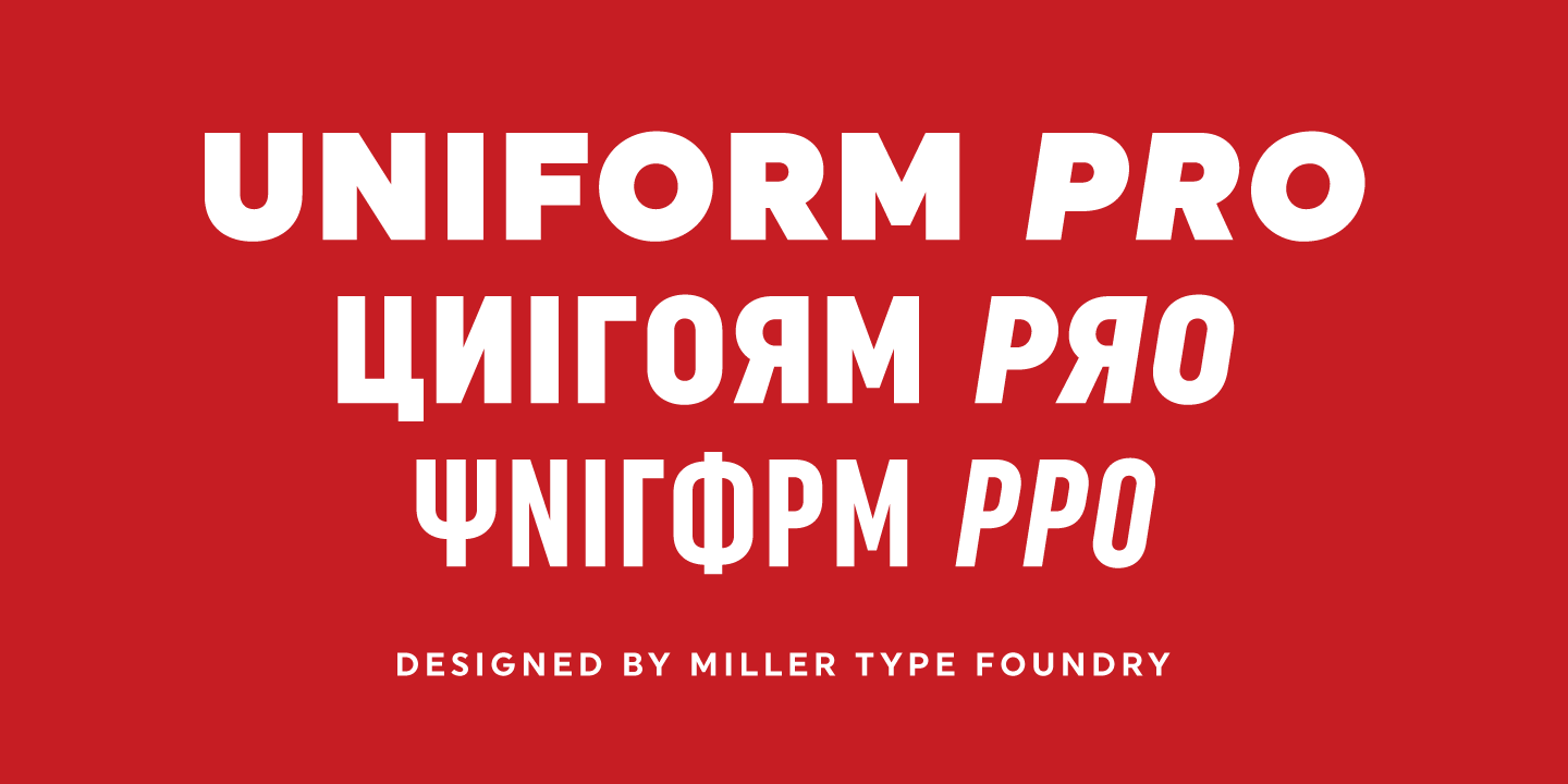 Ejemplo de fuente Uniform Pro Bold Italic